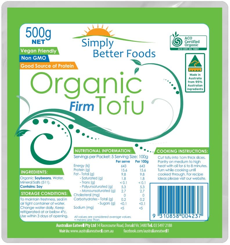 Simply Better Organic Firm Tofu - Large