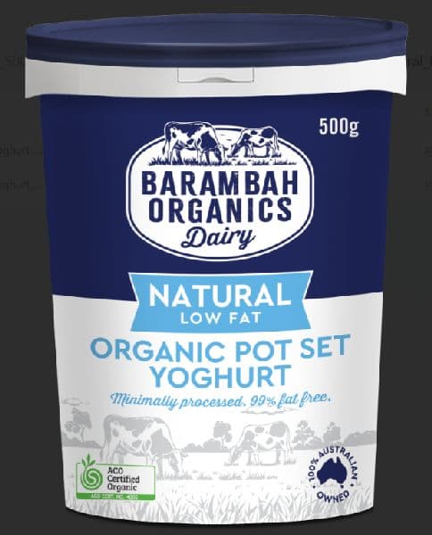 Barambah Yoghurt Medium - Low Fat Natural (99% Fat Free)