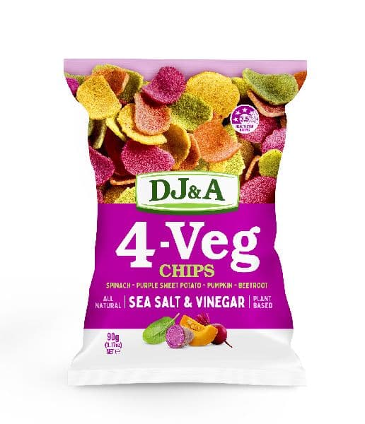 DJ&A 4-Veggie Chips - Salt & Vinegar 90g