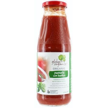 Global Organics Tomato Puree with Fresh Basil (Passata Con Basilico)