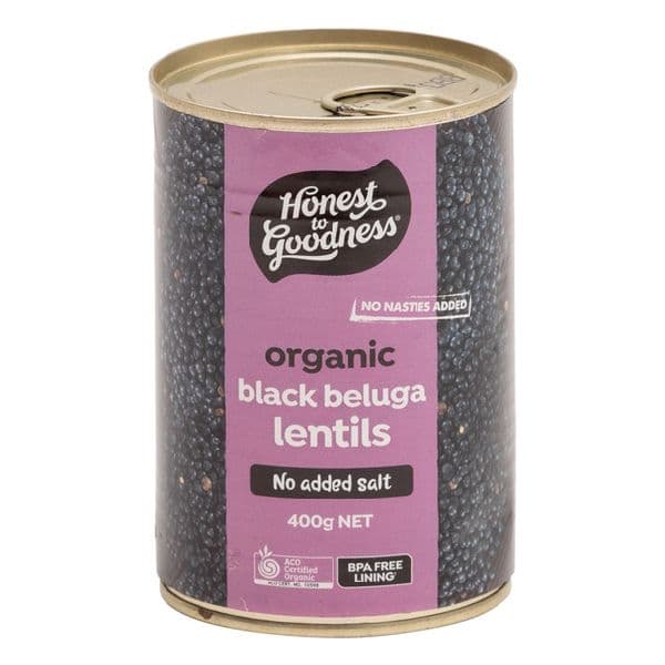 Honest to Goodness Beans - Black Beluga Lentils (No Added Salt)