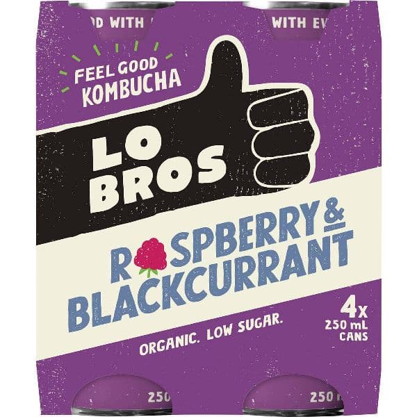 Lo Bros Cans (4pk) Raspberry & Blackcurrant