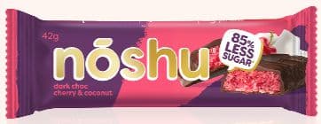 Noshu Single Bars POS Dark Choc & Cherry Coconut