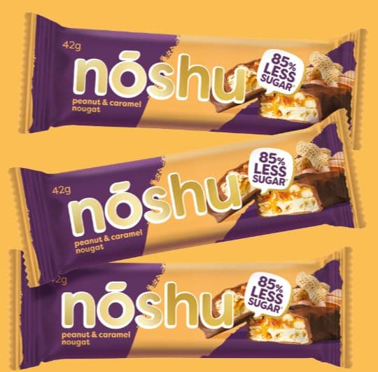 Noshu Single Bars POS Peanut Caramel Nougat